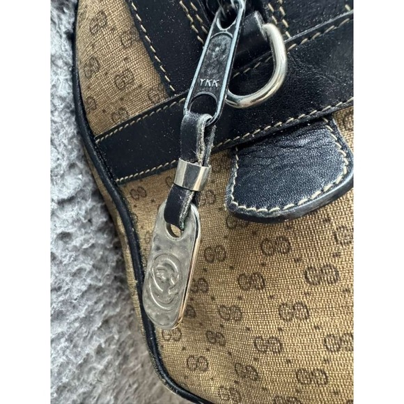 Vintage 80's Gucci GG Monogram Canvas Mini Boston Top Handle Satchel Bag Brown - Picture 9 of 14